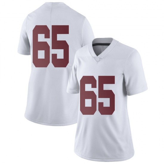 Alabama Crimson Tide Women's Deonte Brown #65 No Name White NCAA Nike Authentic Stitched College Football Jersey PC16T03DU